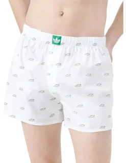adidas 2 Pack Comfort Core Cotton Icon Woven Boxer Underwear in Assorted