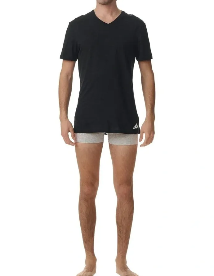 adidas Active Core Cotton V-Neck T-Shirt 3 Pack in Black