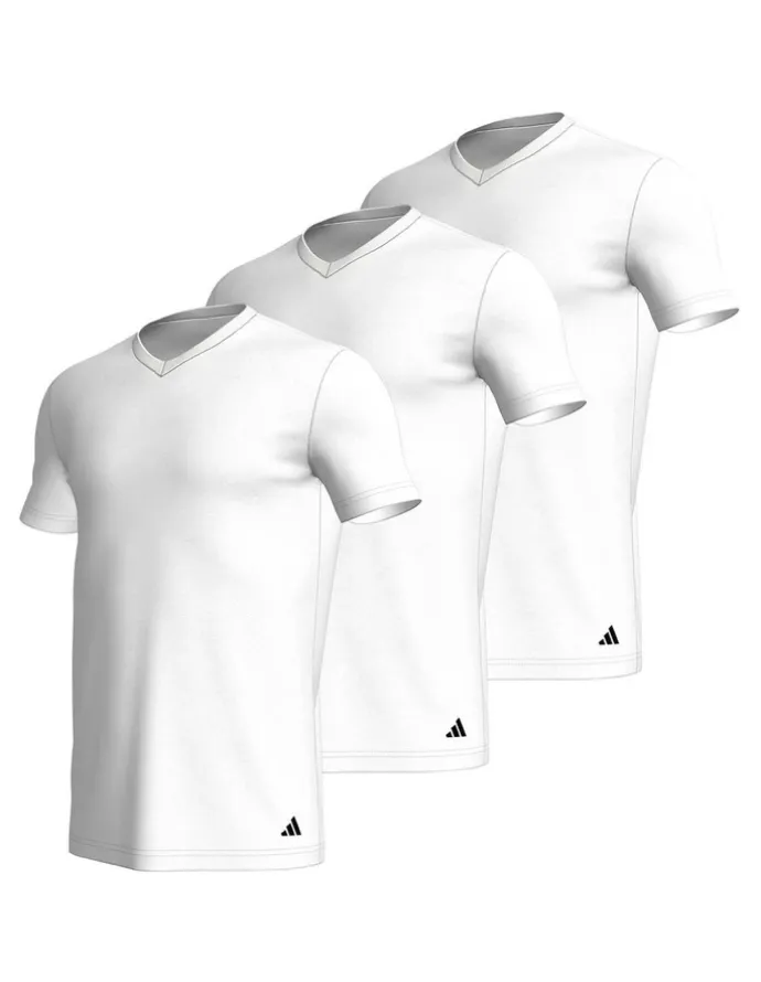 adidas Active Core Cotton V-Neck T-shirt 3 Pack in White