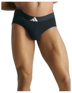 adidas Active Flex Cotton Body Brief Underwear 3 Pack in Black