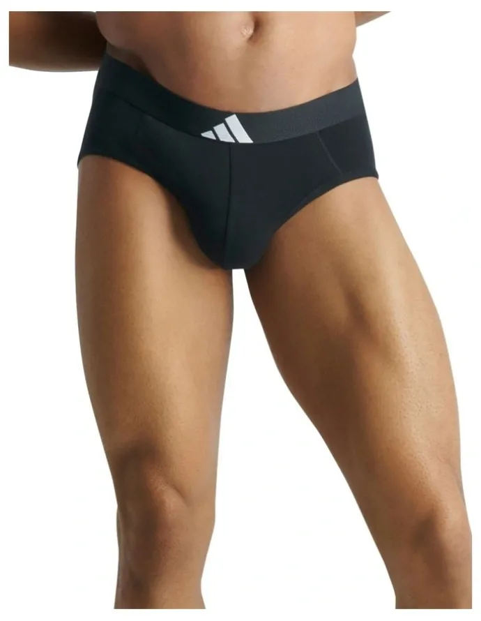 adidas Active Flex Cotton Body Brief Underwear 3 Pack in Black