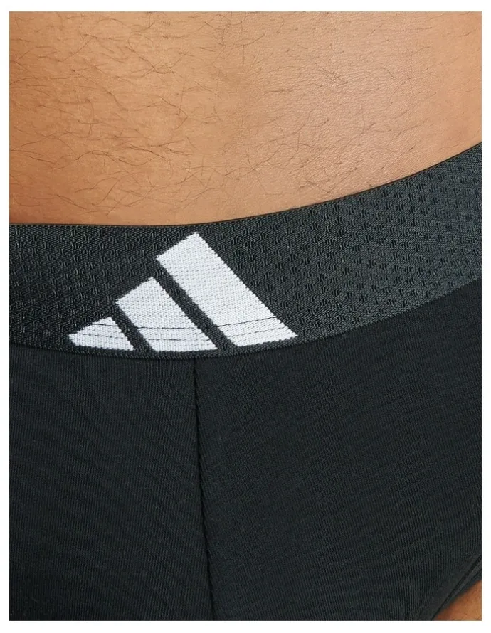 adidas Active Flex Cotton Body Brief Underwear 3 Pack in Black