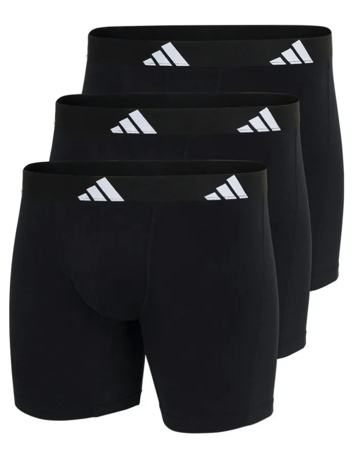 adidas Active Flex Cotton Boxer 3 Pack in Black