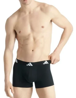 adidas Active Flex Cotton Trunk 3 Pack in Multi