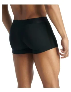 adidas Active Flex Cotton 3 Stripes Low Rise Trunk Underwear 2 Pack in Black