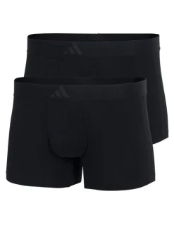 adidas Active Flex Cotton 3 Stripes Low Rise Trunk Underwear 2 Pack in Black
