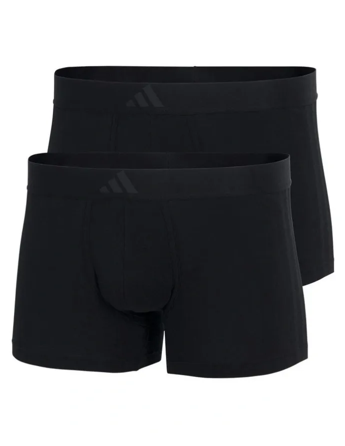 adidas Active Flex Cotton 3 Stripes Low Rise Trunk Underwear 2 Pack in Black