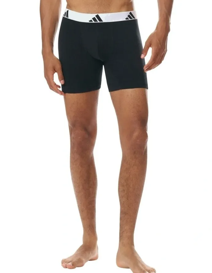 adidas Active Flex Cotton Boxer 3 Pack in Black/White Band