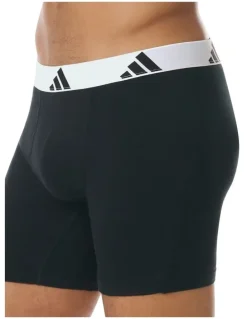 adidas Active Flex Cotton Boxer 3 Pack in Black/White Band