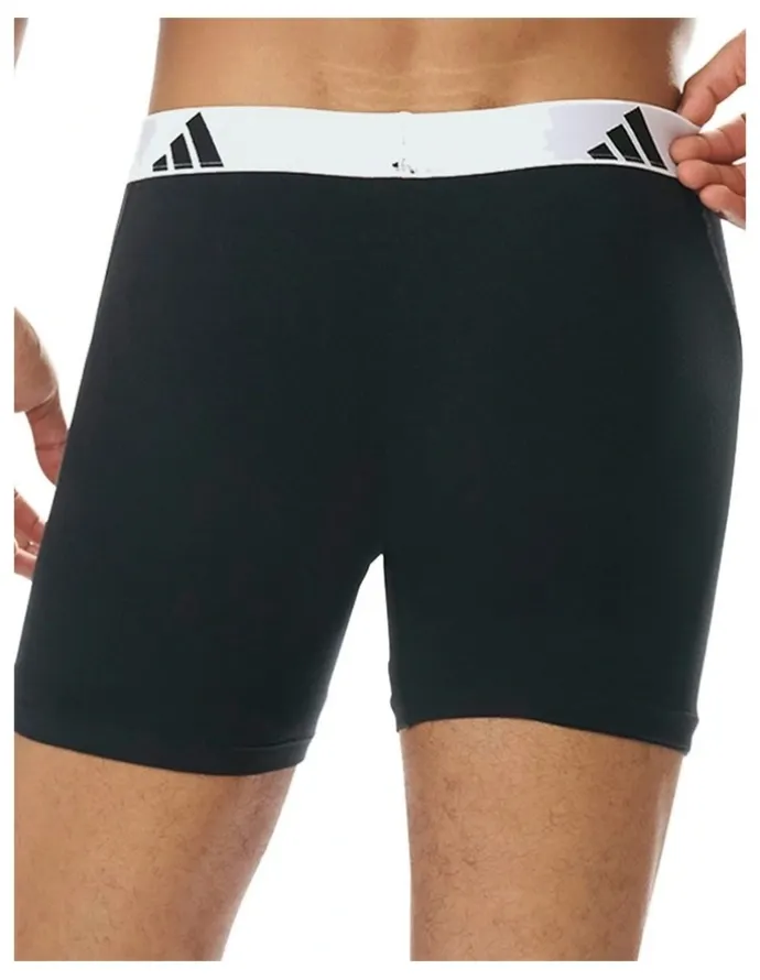 adidas Active Flex Cotton Boxer 3 Pack in Black/White Band