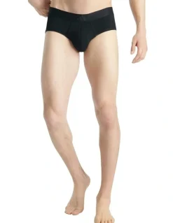 adidas Active Flex Cotton 3 Stripes Low Rise Brief Underwear 2 Pack in Black