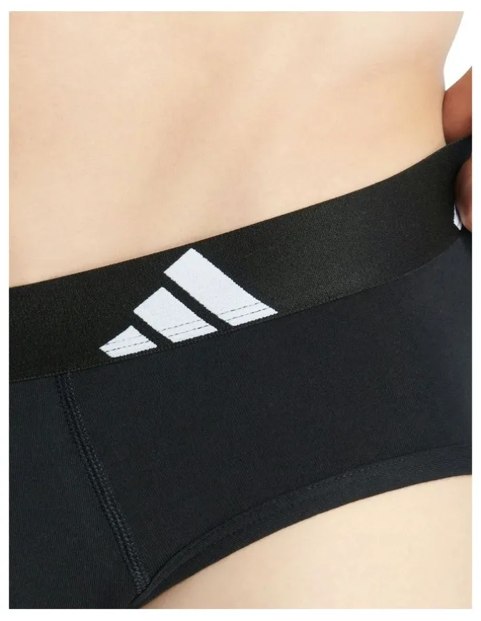 adidas Active Flex Cotton Brief Underwear 3 Pack in Black