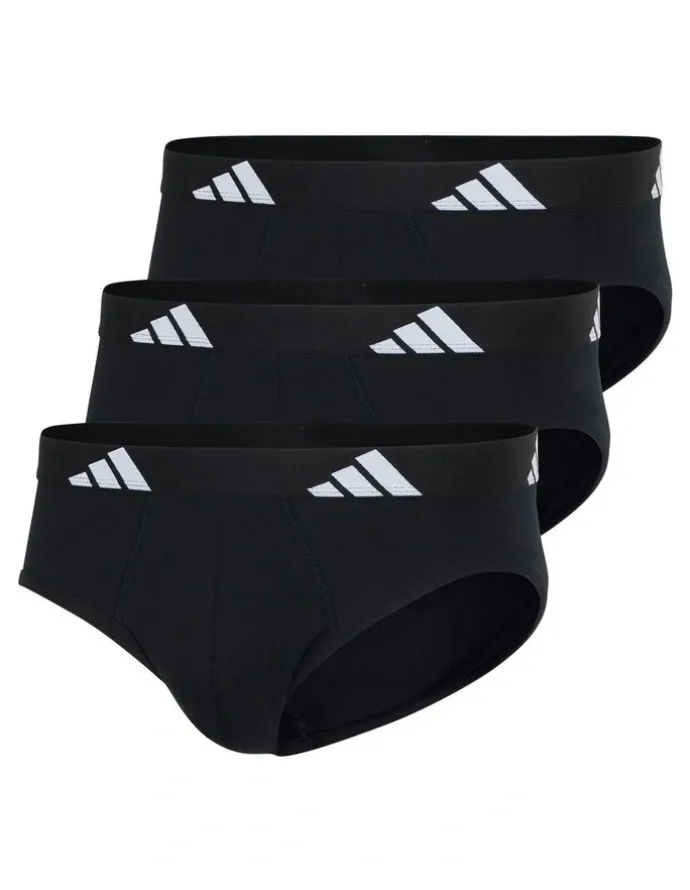 adidas Active Flex Cotton Brief Underwear 3 Pack in Black