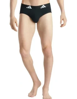 adidas Active Flex Cotton Brief Underwear 3 Pack in Black