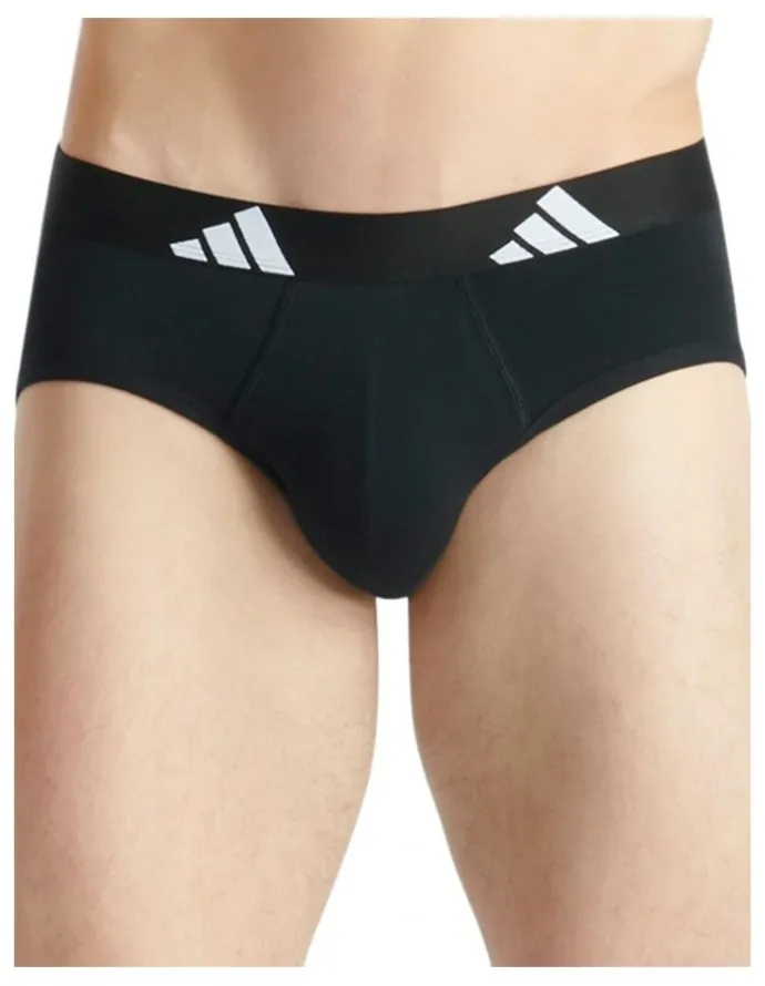 adidas Active Flex Cotton Brief Underwear 3 Pack in Black