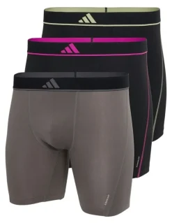 adidas Active Micro Flex Eco Boxer Brief Underwear 3 Pack in Multi