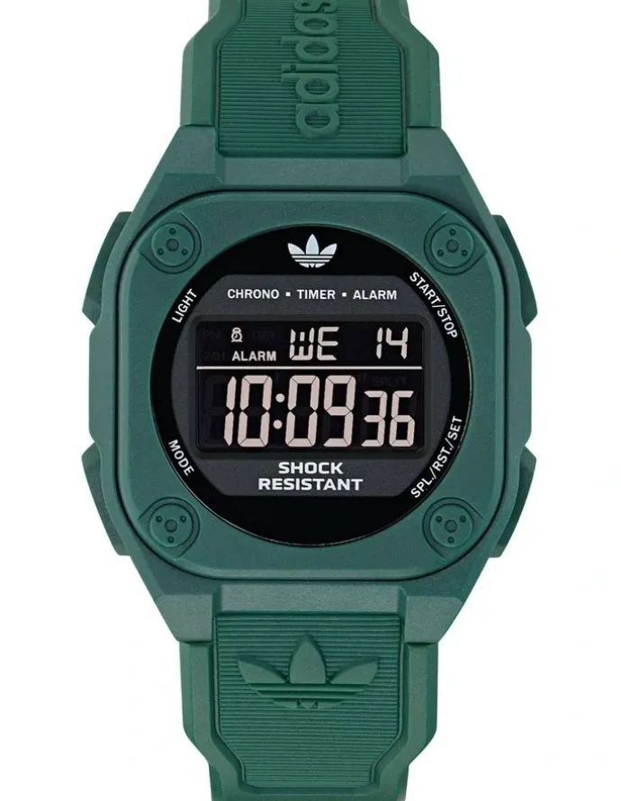 adidas City Tech Four Resin Watch in Green