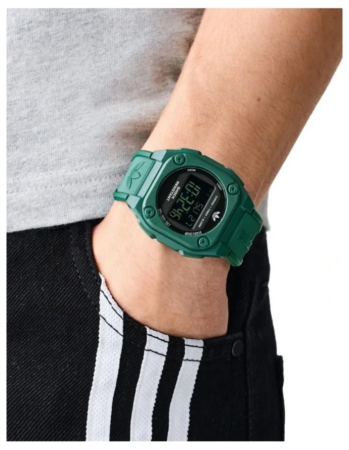 adidas City Tech Four Resin Watch in Green