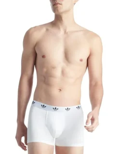 adidas Comfort Flex Cotton Trunk Underwear 3 Pack in White