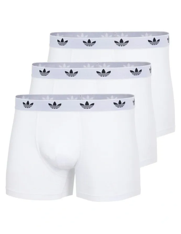 adidas Comfort Flex Cotton Trunk Underwear 3 Pack in White
