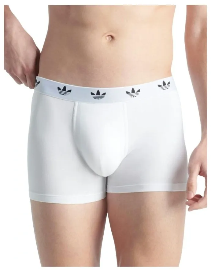 adidas Comfort Flex Cotton Trunk Underwear 3 Pack in White