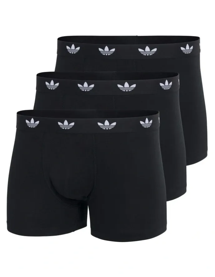 adidas Comfort Flex Cotton Trunk 3 Pack in Black