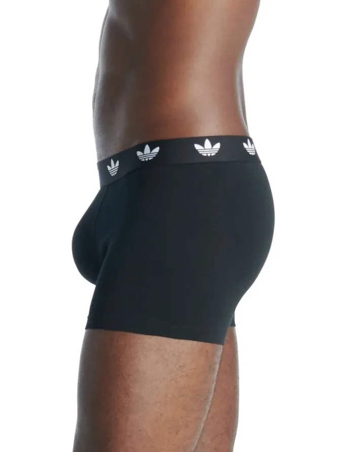 adidas Comfort Flex Cotton Trunk 3 Pack in Black