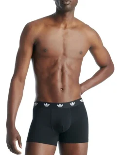 adidas Comfort Flex Cotton Trunk 3 Pack in Black