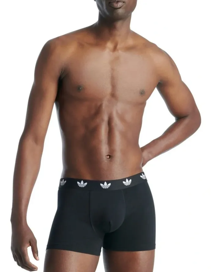 adidas Comfort Flex Cotton Trunk 3 Pack in Black