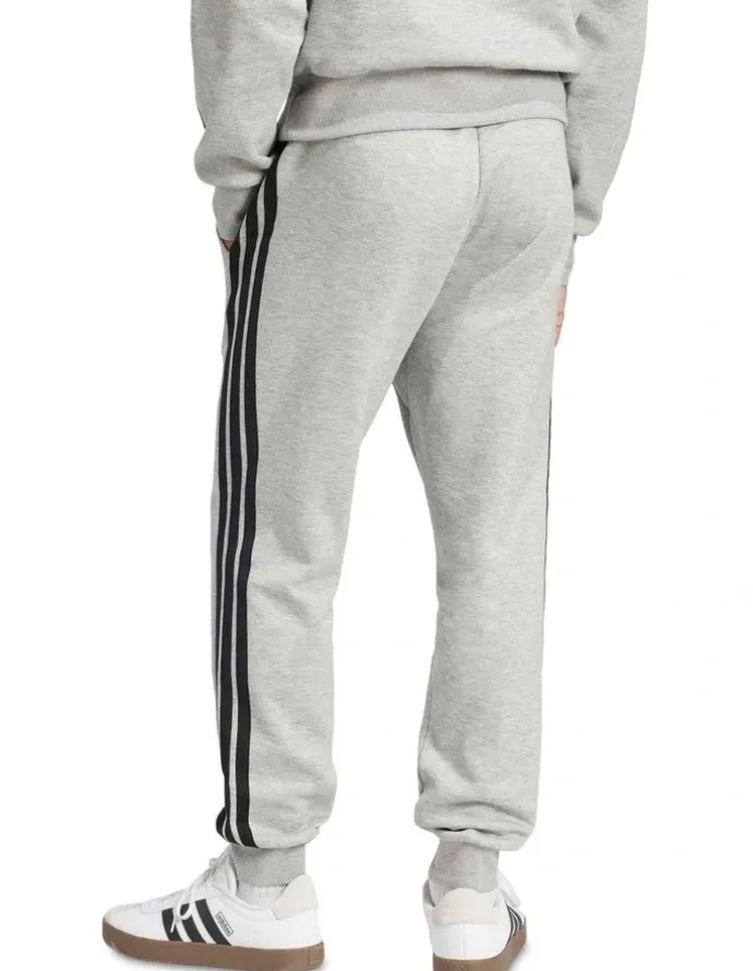 adidas Essentials 3 Stripes Fleece Joggers in Grey