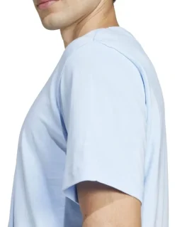 adidas Essentials Small Logo Single Jersey T-shirt in Glow Blue