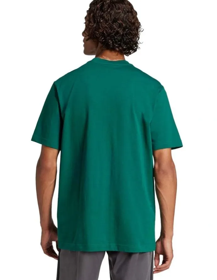 adidas Essentials Small Logo Single Jersey Tee in Green