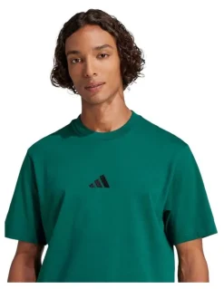 adidas Essentials Small Logo Single Jersey Tee in Green