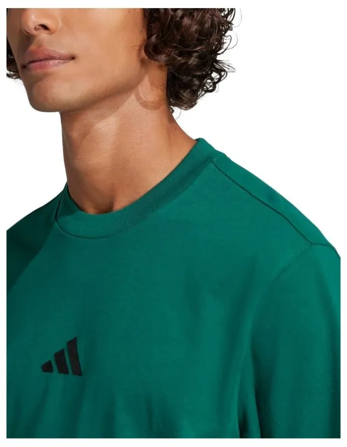 adidas Essentials Small Logo Single Jersey Tee in Green