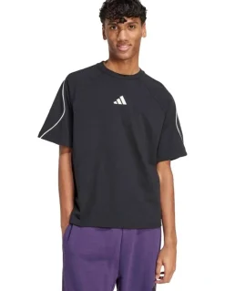 adidas Stadium T-shirt in Black/Off White