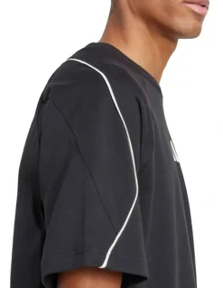 adidas Stadium T-shirt in Black/Off White