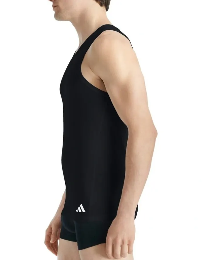 adidas Active Flex Cotton Ergonomic Tank Top 2 Pack in Black