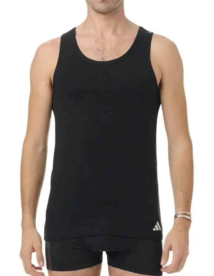 adidas Active Flex Cotton Tank Top 2 Pack in Black