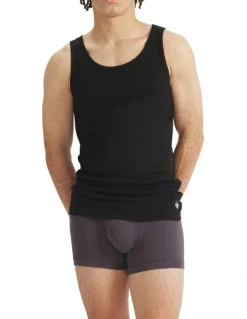 adidas Comfort Cotton Rib Tank Top Pack Of 2 in Black