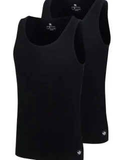 adidas Comfort Cotton Rib Tank Top Pack Of 2 in Black