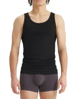 adidas Comfort Cotton Rib Tank Top Pack Of 2 in Black