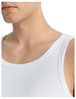 adidas Comfort Rib Cotton Tank Top Pack Of 2 in White
