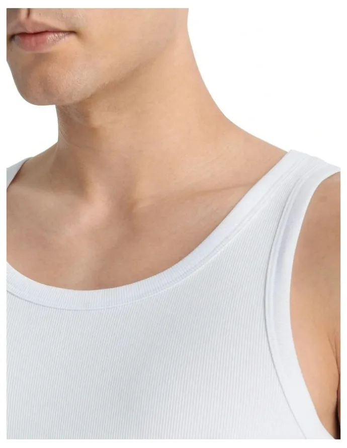 adidas Comfort Rib Cotton Tank Top Pack Of 2 in White