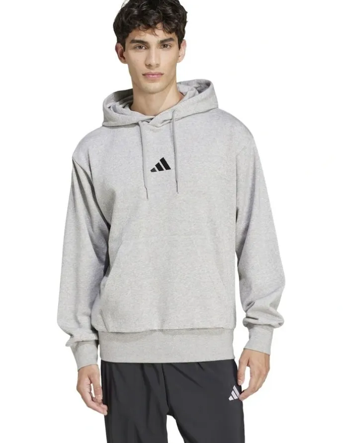 adidas Essentials Feelcozy Fleece Hoodie in Grey