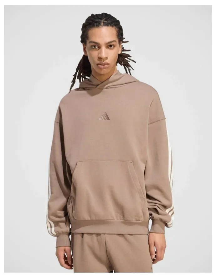 adidas Kit 3-Stripes Hoodie in Khaki