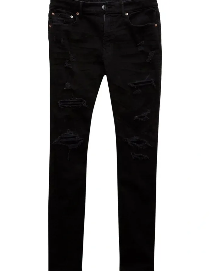 American Eagle Air Flex+ Ripped Slim Jeans in Always Black