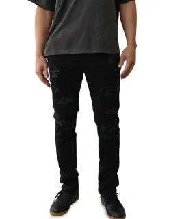 American Eagle Air Flex+ Ripped Slim Jeans in Always Black