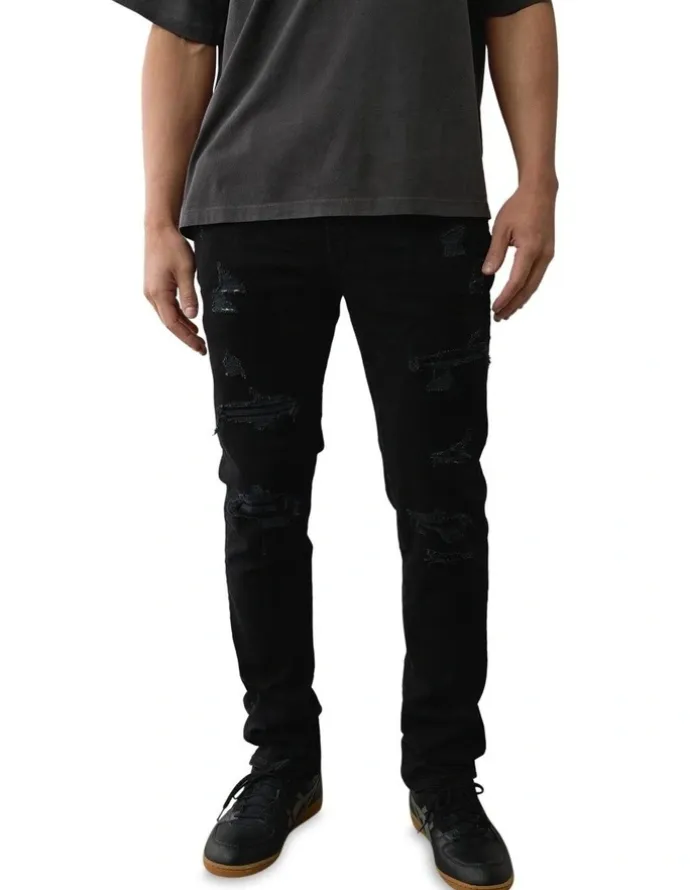American Eagle Air Flex+ Ripped Slim Jeans in Always Black