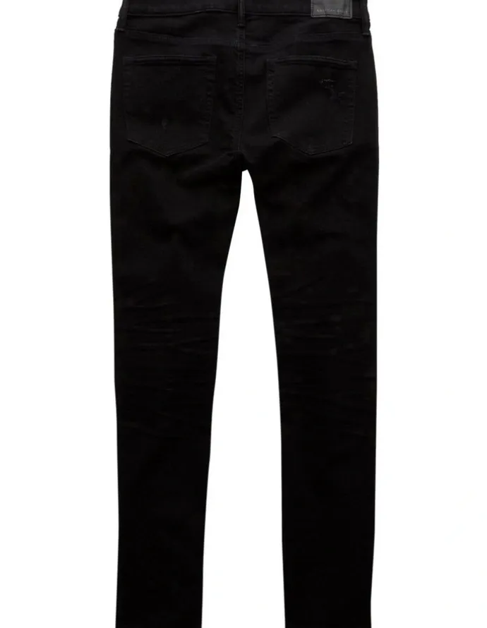 American Eagle Air Flex+ Ripped Slim Jeans in Always Black
