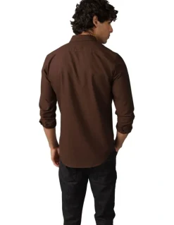 American Eagle Everyday Slim Oxford Button-Up Shirt in Chocolate